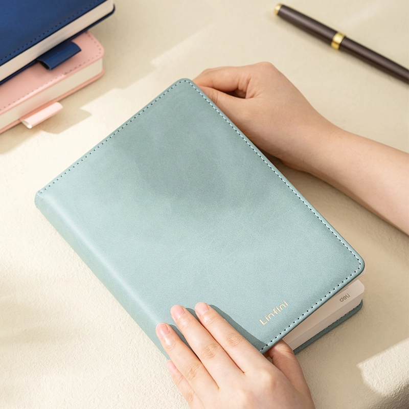 deli en158l leather cover notebook2