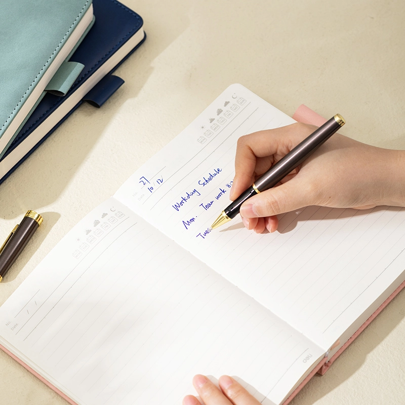 deli en158l leather cover notebook4