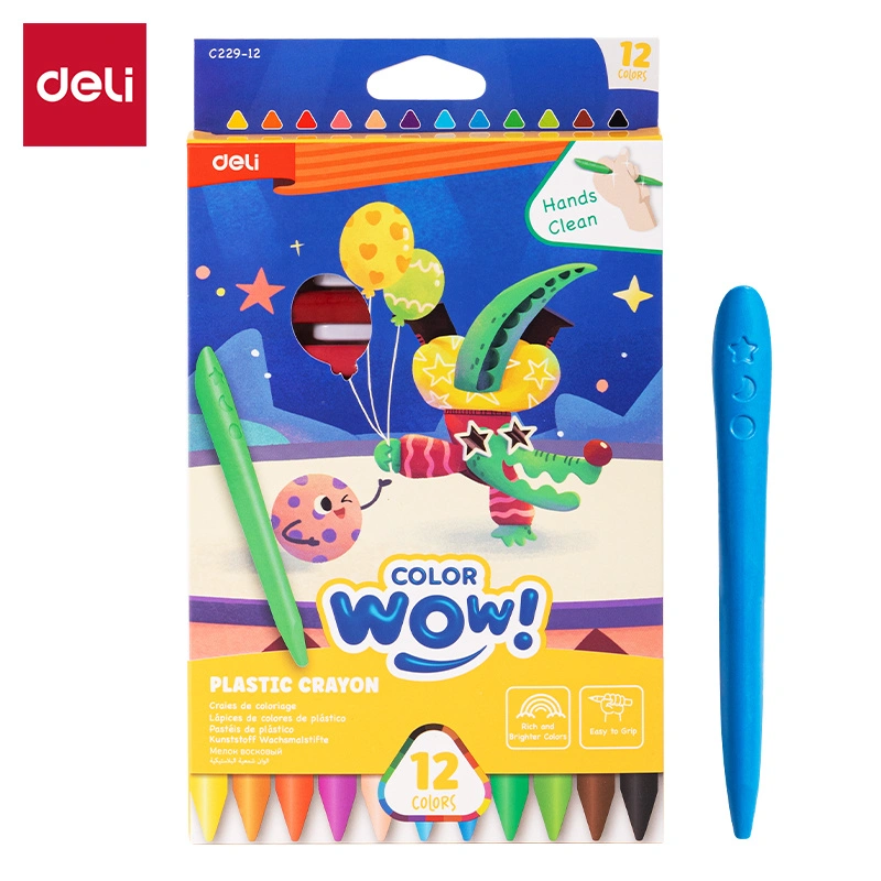 deli ec229 12 plastic wax crayon02