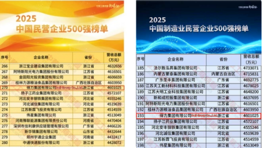يحتل مركز Deli مرتبة أعلى 33 في قائمة الشركات الخاصة في الصين من الدرجة الأولى